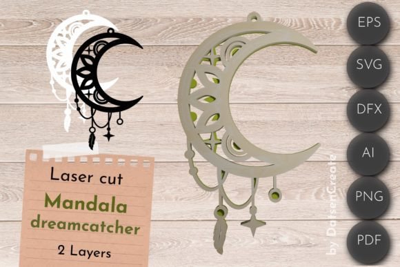 Download 3D Layered SVG, Moon Dream Catcher Art - Premium Resources