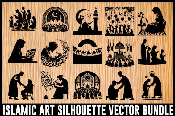 Download Islamic Art Silhouette Vector Bundle - Islamic art Collection