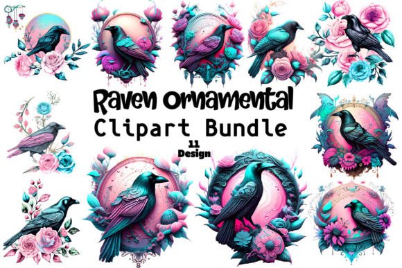 Download Raven Ornamental Clipart Bundle - Ornamental clipart Collection