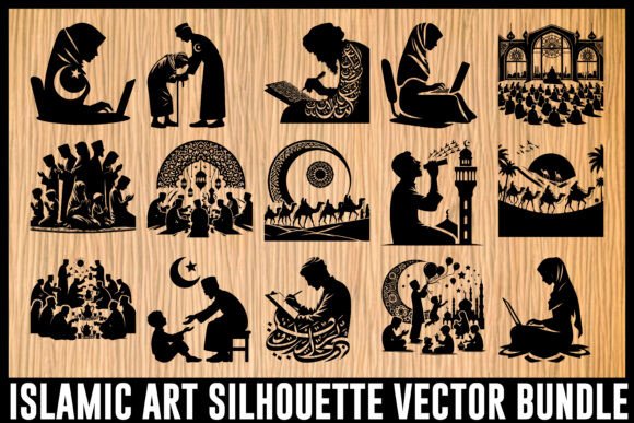 Download Islamic Art Silhouette Vector Bundle - Islamic art Collection
