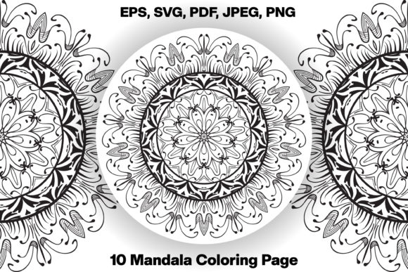 Download 10 Monochrome Adult Mandala Coloring Pag - Adult mandala Collection