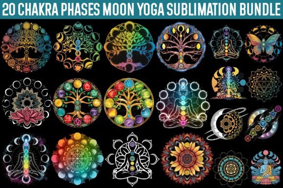 Download Chakra Phases Moon Yoga PNG Bundle - Png bundle Collection