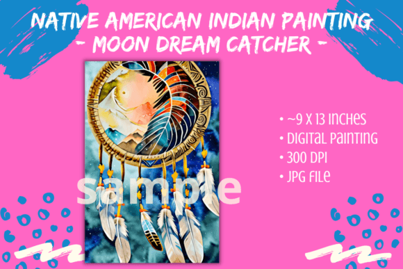 Download American Indian Moon Dream Catcher Art - Premium Resources